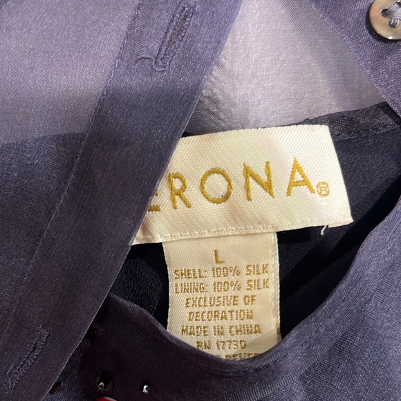 Purple sheer blouse with beaded tank set - Picture 7 of 7